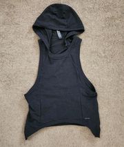 Black Hooded Muscle Tank Top, Women's S