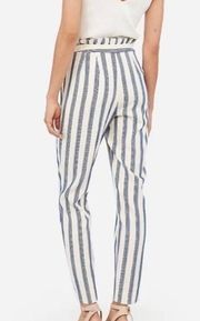 Striped High Waisted Ruffle Top Ankle Pants trousers size 18 Express NWT plus