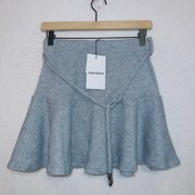 NWT Sabina Musayev Nuri Light Blue High Waisted Fit & Flare Belted Skirt