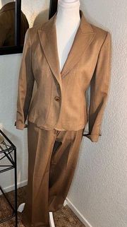 New York Two piece Wool Blend Tan Blazer Pants‎