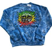 Sublime Sweatshirt Womens Small Blue Tie Dye Graphic Front Long Sleeve Crewneck