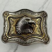 Ivan Eagle Head Western Floral Engraved Belt Buckle