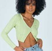 Mariah Cropped Cardigan Green