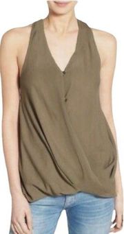 Blank NYC Green Draped Surplice Racerback Tank XS