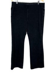 Soft Surroundings Jeans Women Large Black Charcoal Bootcut Pull On Stretch Denim