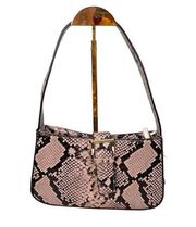 Street Level Women Snake Emboss Leather Zip Magnetic Buckle Shoulder Handbag NWT