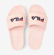 Fila Fuzzy Slide Sandals Pink Sz 10