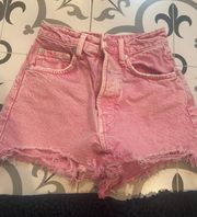 Pink Denim Shorts