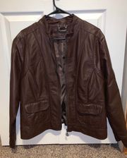 Brown Leather Jacket Oversized