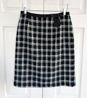 Vintage Requirements Tweed Plaid Pencil Skirt