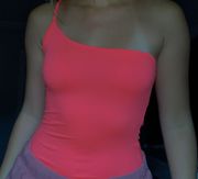 Public Hot Pink One Shoulder Bodysuit