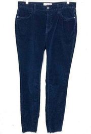 We The Free High Rise Skinny Raw Hem Corduroy Jeans Navy Size 30