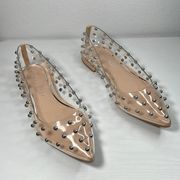 Gianni Bini, Lizziee Studded Clear Flats sz 7.5