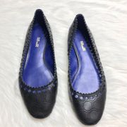 Diane von Furstenberg Corolla Flat EUC Black 7.5