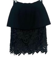 the Label Rampart Black Peplum Lace Skirt