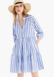 Tiered Popover Dress Stripped Cotton Poplin S Size | XXS Does run a bit b