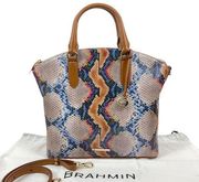 Brahmin Large Duxbury Satchel Bag Multi Eliasson Snake Print Leather