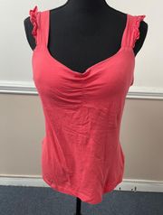 Coral Tank Top With Built in Bra Size Large