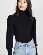 Rachel Pally Luxe Rib Eloise Black Long Sleeve Bodysuit