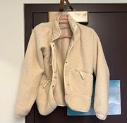 Free People Hit the Slopes fleece lookalike in cream/oatmeal color