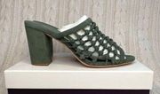 Etienne Aigner Lanai Sandal in Fatigue Green Leather