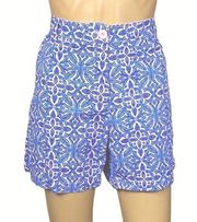CARIBBEAN JOE & CO. Light pink and blue shorts w/geometric designs. Size 14. EUC