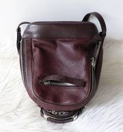 Mackage Croydon Burgundy Pebbled Leather Mini Backpack