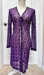Sheer Long Sleeve Duster Cardigan Size S