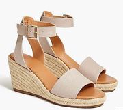 J. Crew Factory NWOT Light Pink Canvas Espadrille Wedge Sandals