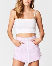 Carmar LF Beatrice Lavender Zipper Denim Skirt