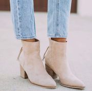 Nude Suede Booties