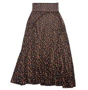 LuLaRoe Skirt Womens X Small Black Orange Floral Maxi A Like High Rise Stretch