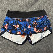 Lululemon Speed Short 3” Size 4 Paint Storm Harbor Blue Multi Black