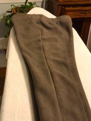Brown woman’s velvet look pants, size Large.,By Andrew Marc
