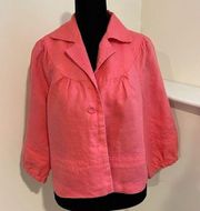 Women’s Jacket-size 10-Linen-Coral 