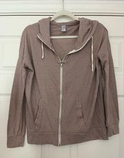 Alternative Brand Mauve Gently Worn Zip Up Sweatshirt Size Medium