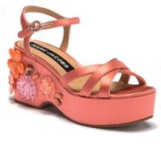 Marc Jacobs 90s style Callie Embellished Platform Sandal orange size 7