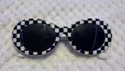 Checkered Black And White Sunglasses