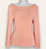 The Limited‎ Sweater Beaded Shoulders Women Size Medium Light Pink 3/4 Sleeves