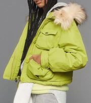 Cropped Hooded Puffer Coat