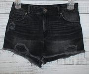 Divided Distressed Black Jeans Shorts Size 6