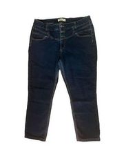 Blue Spice Cropped Button Front Denim Dark Wash Blue Jeans Juniors 13/14