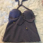 Jessica Simpson Women’s Swim top size M brand new with tags navy blue and white