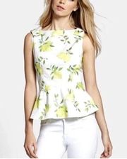 Kate Spade Thalia Peplum Bow Top Lemons 4 Spring Shirt