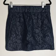 Orvis Ladies Embossed Pull-On Skort Navy Blue Size Small