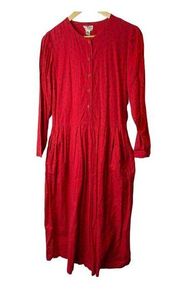 Vintage Gypsy The Clothing Collection Of Pier 1 Midi Dress Red Floral Print Sz S