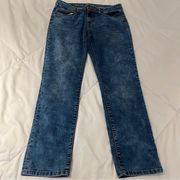 apt 9 straight capri acid wash jeans