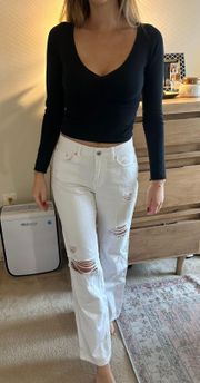 White Distressed Denim Jeans