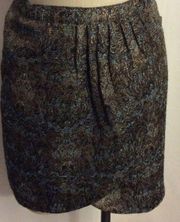 NWT Michael Michael Kors Brown Brocade Skirt 10