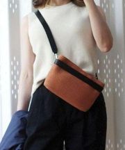 COS Small Straw Belt Bag Orange Crossbody